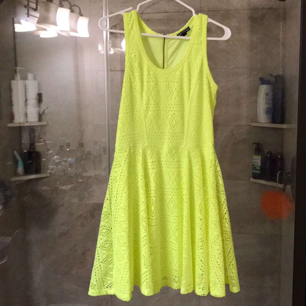 Neon fit and flare dress